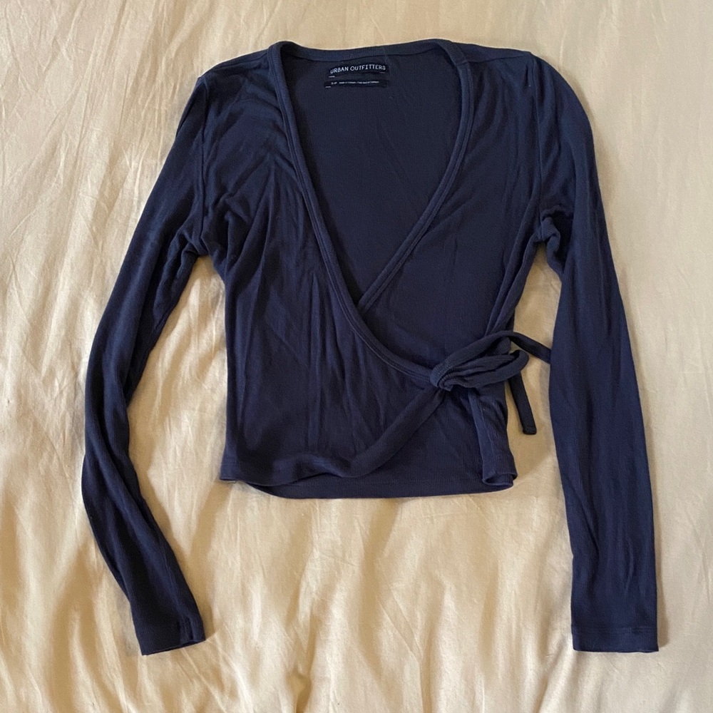 Urban Outfitters Deep Blue Wrap Blouse